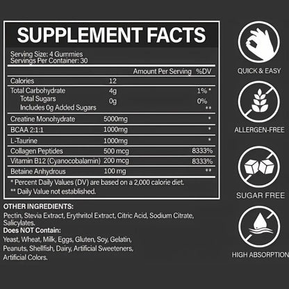 Creatine Gummies: Delicious Strength Booster - 150g